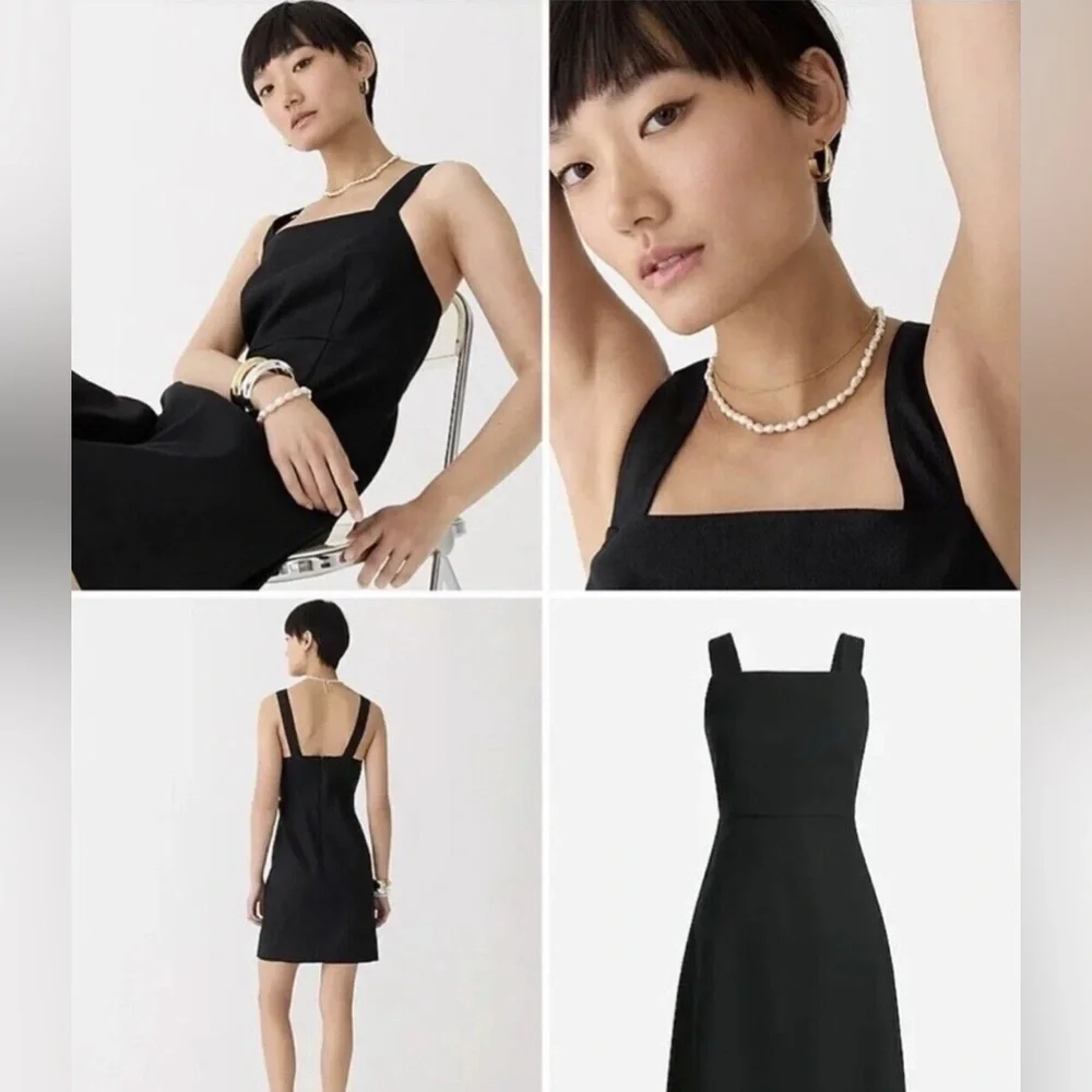 J.Crew‎ Squareneck A-line dress in stretch linen blend, Size 2